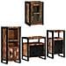 Set di mobili per il bagno 4 pcs Legno massello riciclato - Foto miniatura 1