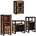 Set di mobili per il bagno 4 pcs Legno massello riciclato - Foto miniatura 2