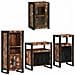Set di mobili per il bagno 4 pcs Legno massello riciclato - Foto miniatura 3
