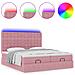 Struttura Letto Pouf con Materassi Rosa 200x200 cm Velluto - Foto miniatura 5