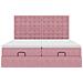Struttura Letto Pouf con Materassi Rosa 200x200 cm Velluto - Foto miniatura 8