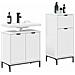 Set di mobili per il bagno Plaid 2 pcs Bianco 39.5 x 36 x 88 cm - Foto miniatura 3