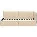 Cornice del letto ad angolo Crema 90 x 190 cm Tessuto - Foto miniatura 5