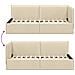 Cornice del letto ad angolo Crema 90 x 190 cm Tessuto - Foto miniatura 9