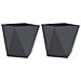 Fioriera 2 pcs Antracite 50 x 50 x 50 cm Acciaio - Foto miniatura 1