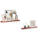 Scaffale da parete 2 pcs Rosso 80 x 9 x 3 cm Legno multistrato - Foto miniatura 3