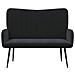 Sofa a Due Posti Nero 115 x 61 x 87 cm Velluto - Foto miniatura 4
