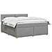 Letto box spring con materasso Grigio Chiaro 140 x 190 cm - Foto miniatura 3