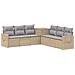 Set di divani 7 pz Beige e Grigio Chiaro - Foto miniatura 1