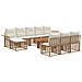 Set Divano da Giardino 11 pz Naturale e Bianco Crema polyrattan - Foto miniatura 1