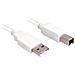 0.5m, USB2.0-A / USB2.0-B USB A USB B Bianco cavo USB - Foto miniatura 1