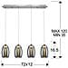 Sospensione A Soffitto A Led In Cristallo Integrato A 4 Luci Cromate - Foto miniatura 5