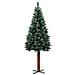 Albero di Natale Sottile con Legno Vero e Neve Verde 180 cm - Foto miniatura 6