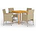 Set Mobili da Pranzo per Giardino 5 pz Beige - Foto miniatura 1