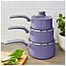 Swps3020purn Retro Batteria Pentole 3 Casseruole 16 18 20cm, Induzione Antiaderente Ceramica Viola - Foto miniatura 3