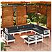 Set Divani Da Giardino 12 Pz Con Cuscini Bianchi Legno Di Pino - Foto miniatura 1