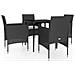 Set Mobili Da Pranzo Per Giardino 5 Pz Con Cuscini Nero - Foto miniatura 2