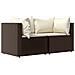 Divani Angolari Da Giardino Con Cuscini 2pz Polyrattan Marrone - Foto miniatura 2