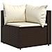Divani Angolari Da Giardino Con Cuscini 2pz Polyrattan Marrone - Foto miniatura 3