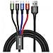 Cavo 4-in-1 Lightning/2 Usb-c/micro-usb A Usb-a A Ricarica Rapida 3,5a 1,2m, Nero - Foto miniatura 1