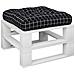 Cuscino Per Pallet Motivo A Quadri Nero 60x60x12 Cm In Tessuto - Foto miniatura 3