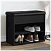Panca Porta Scarpe Nera 62x32x50 Cm In Legno Multistrato - Foto miniatura 1