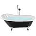 Vasca Da Bagno Freestanding Cayman 170 X 76 Cm Nero /bianco - Foto miniatura 2