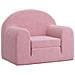 Divano Letto Per Bambini Rosa In Morbido Peluche - Foto miniatura 1