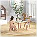 Set Tavolo E Sedie 3 Pezzi Per Bambini 3-8 Anni In Mdf E Legno Di Pino Con Disegni Di Animali, Rosa - Foto miniatura 2