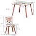 Set Tavolo E Sedie 3 Pezzi Per Bambini 3-8 Anni In Mdf E Legno Di Pino Con Disegni Di Animali, Rosa - Foto miniatura 6