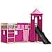 Letto A Castello Con Scivolo E Tende Rosa 90x190 Cm - Foto miniatura 2
