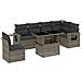 Set Divani Da Giardino 7 Pz Con Cuscini Grigio In Polyrattan - Foto miniatura 2
