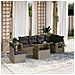 Set Divani Da Giardino 7 Pz Con Cuscini Grigio In Polyrattan - Foto miniatura 1