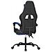 Sedia da Gaming Girevole con Poggiapiedi Nero e Blu Similpelle - Foto miniatura 2