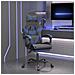 Sedia da Gaming Girevole con Poggiapiedi Nero e Blu Similpelle - Foto miniatura 7