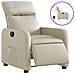 Poltrona Reclinabile Elettrica Crema In Similpelle - Foto miniatura 2
