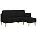 Divano L-Shaped a 3 Posti Nero 160 cm Tessuto - Foto miniatura 1