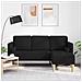 Divano L-Shaped a 3 Posti Nero 160 cm Tessuto - Foto miniatura 2
