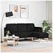 Divano L-Shaped a 3 Posti Nero 160 cm Tessuto - Foto miniatura 3