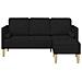 Divano L-Shaped a 3 Posti Nero 160 cm Tessuto - Foto miniatura 4