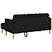 Divano L-Shaped a 3 Posti Nero 160 cm Tessuto - Foto miniatura 6