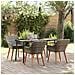 Set da pranzo giardino 5 pezzi grigio in rattan sintetico - Foto miniatura 2