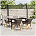 Set da pranzo giardino 5 pezzi grigio in rattan sintetico - Foto miniatura 4