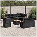 Set Divani da Giardino 9 pz con Cuscini Nero in Polyrattan - Foto miniatura 2