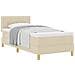Letto con Rete A Molla con Materasso Panna 80x200 cm Tessuto - Foto miniatura 1