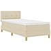 Letto con Rete A Molla con Materasso Panna 80x200 cm Tessuto - Foto miniatura 3