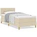 Letto con Rete A Molla con Materasso Panna 80x200 cm Tessuto - Foto miniatura 4
