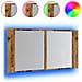 Mobile Specchio LED Legno Antico 90x12x45 cm Legno Multistrato - Foto miniatura 1