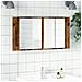 Mobile Specchio LED Legno Antico 90x12x45 cm Legno Multistrato - Foto miniatura 4