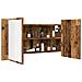 Mobile Specchio LED Legno Antico 90x12x45 cm Legno Multistrato - Foto miniatura 5